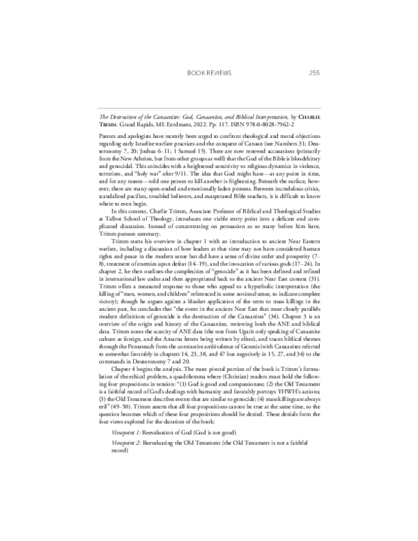  pdf review charlie trimm the destruction of the canaanites grand