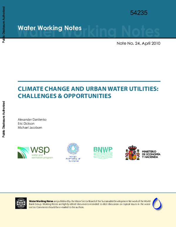 (PDF) Climate change and urban water utilities : challenges and ...