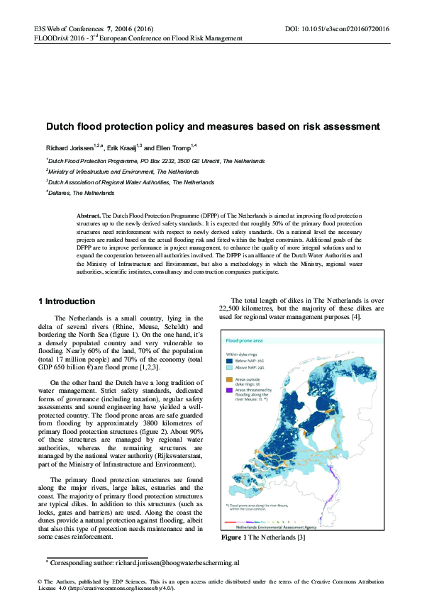 (PDF) Dutch flood protection policy and measures based on risk assessment
