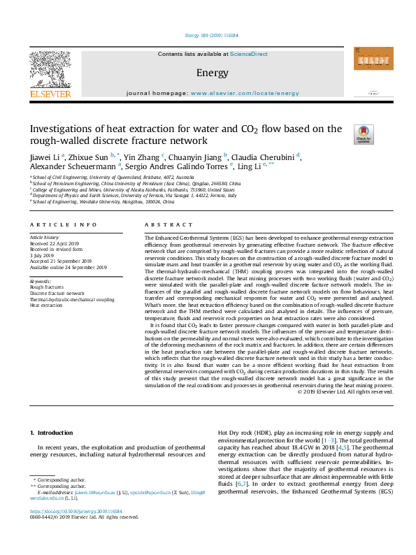 (PDF) Investigations of heat extraction for water and CO2 flow based on ...