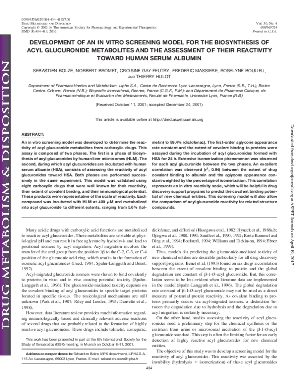 (PDF) Development of an in Vitro Screening Model for the Biosynthesis ...