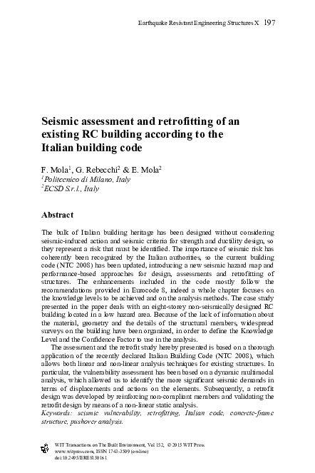 (PDF) Seismic assessment and retrofitting of an existing RC building ...
