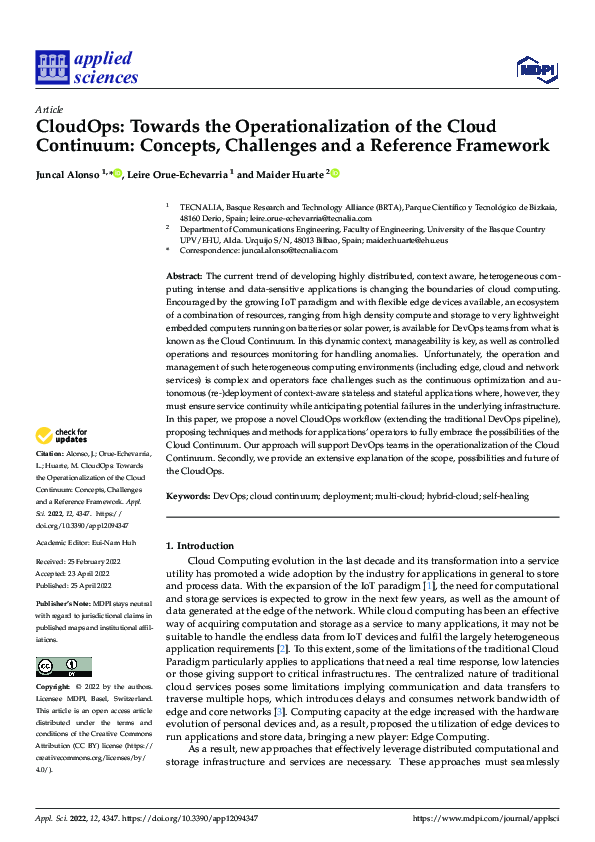 (PDF) CloudOps: Towards the Operationalization of the Cloud Continuum ...