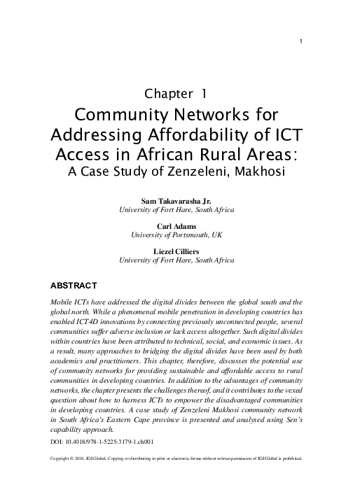 (PDF) Community Networks for Addressing Affordability of ICT Access in ...