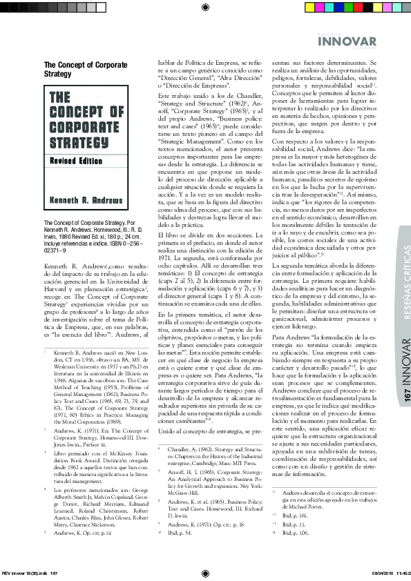 (PDF) The Concept of Corporate Strategy