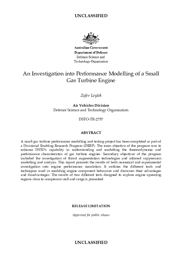 (PDF) An Investigation into Performance Modelling of a Small Gas ...