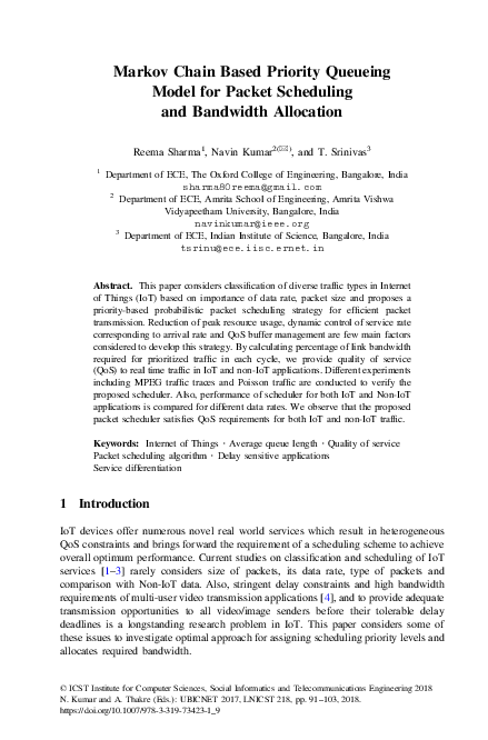 (PDF) Markov Chain Based Priority Queueing Model for Packet Scheduling ...