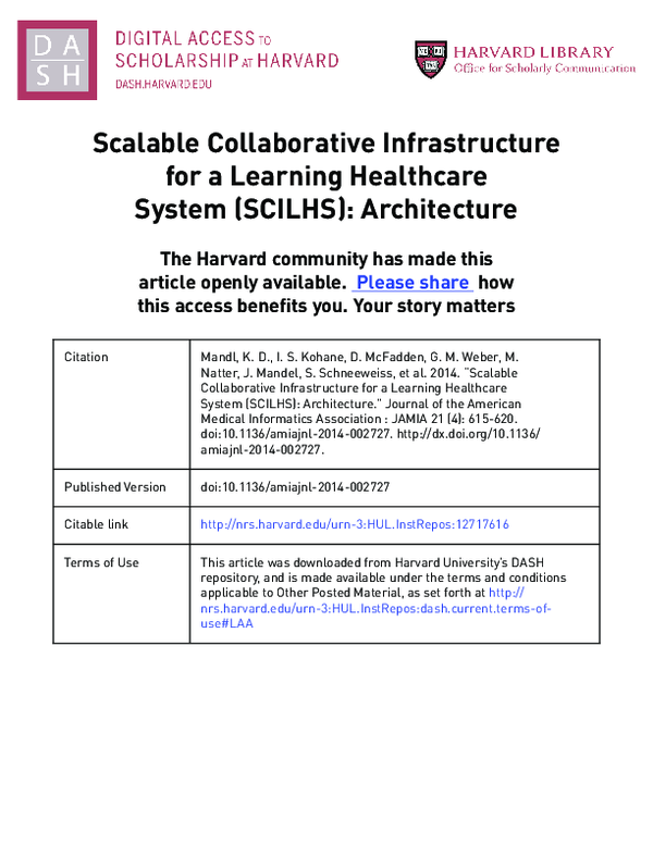 (PDF) Scalable Collaborative Infrastructure for a Learning Healthcare ...