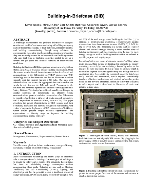 (PDF) Building-in-Briefcase (BiB)