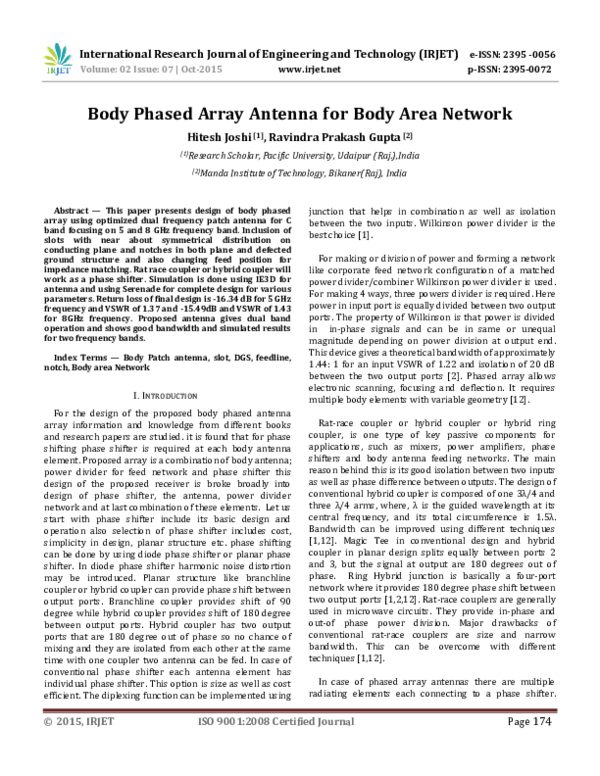 (PDF) Body Phased Array Antenna for Body Area Network