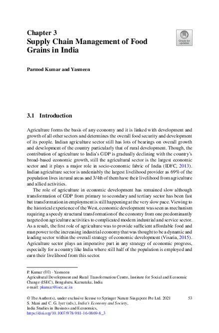 (PDF) Supply Chain Management of Food Grains in India
