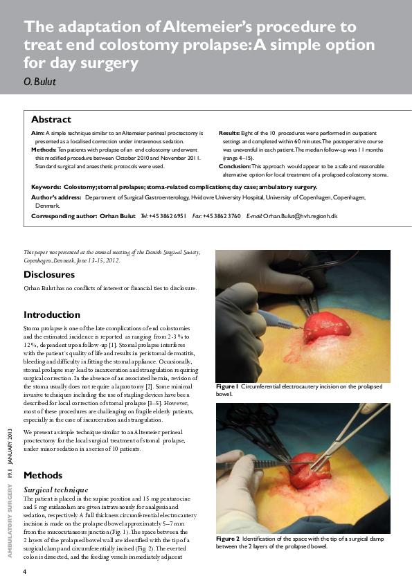 (PDF) The adaptation of Altemeier’s procedure to treat end colostomy