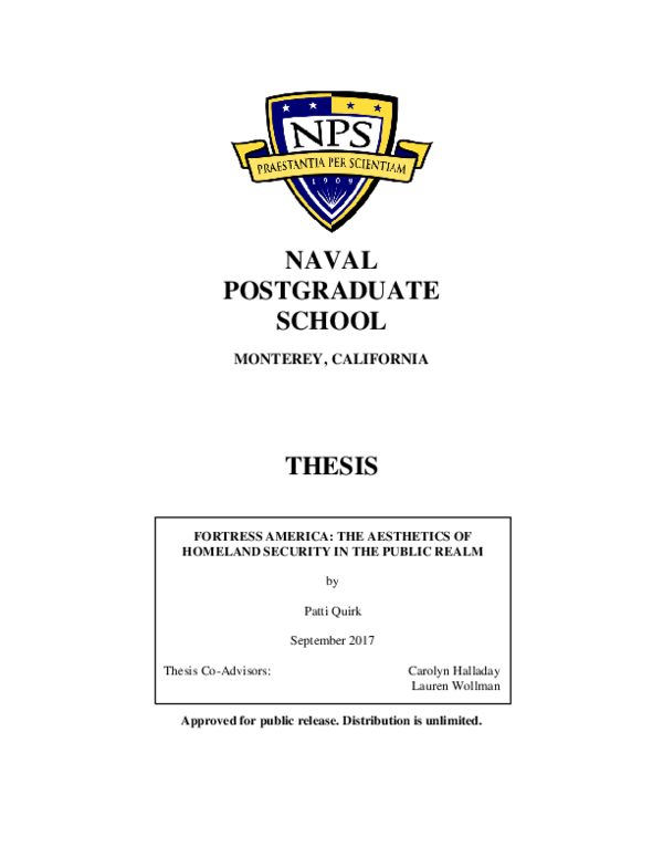 Fortress America: The Aesthetics of Homeland Security in the Public Realm