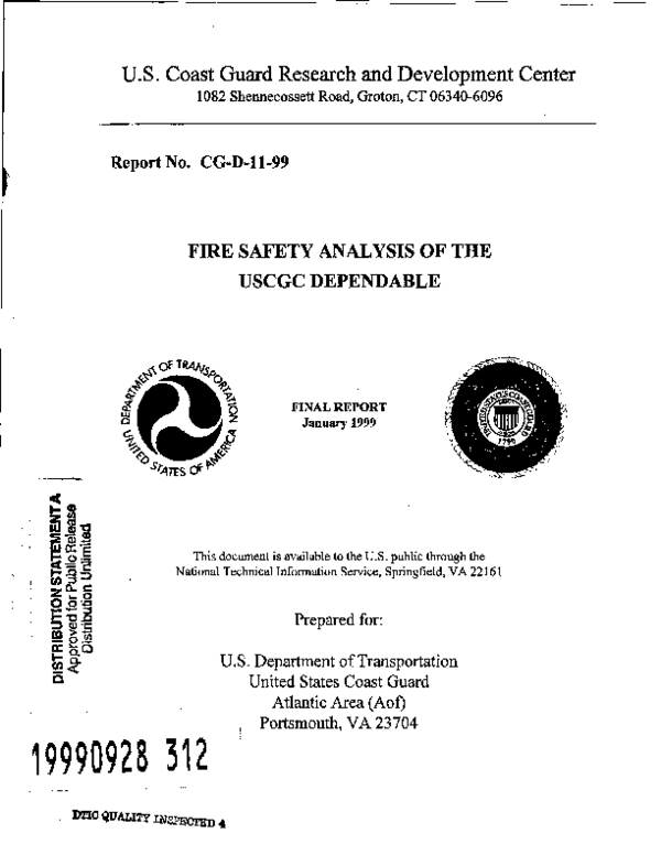 (PDF) Fire Safety Analysis of the USCGC Dependable