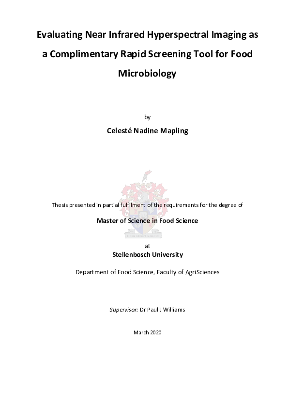 (PDF) Evaluating near infrared hyperspectral imaging as a complimentary ...
