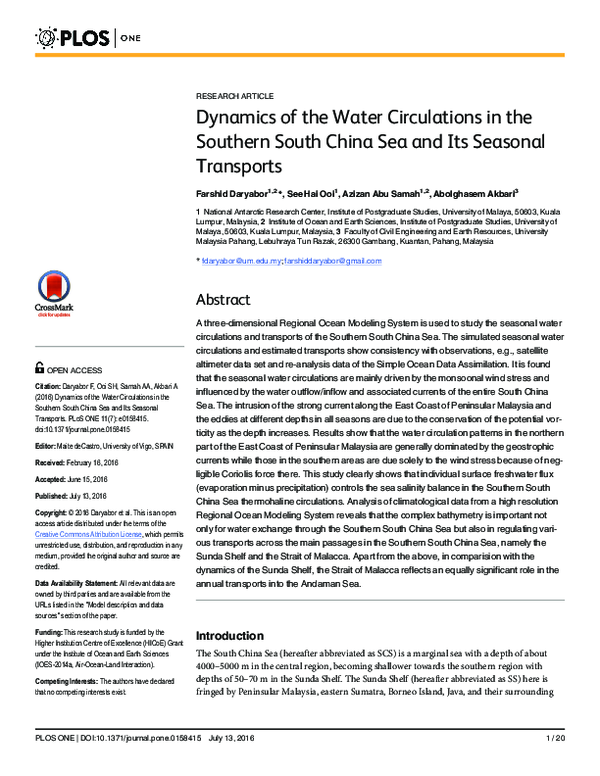 (PDF) Dynamics of the Water Circulations in the Southern South China ...