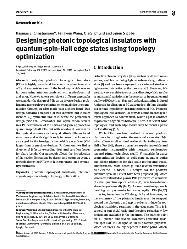 (PDF) Designing photonic topological insulators with quantum-spin-Hall ...