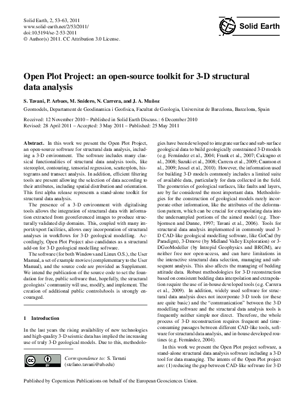 (PDF) Open Plot Project: an open-source toolkit for 3-D structural data ...
