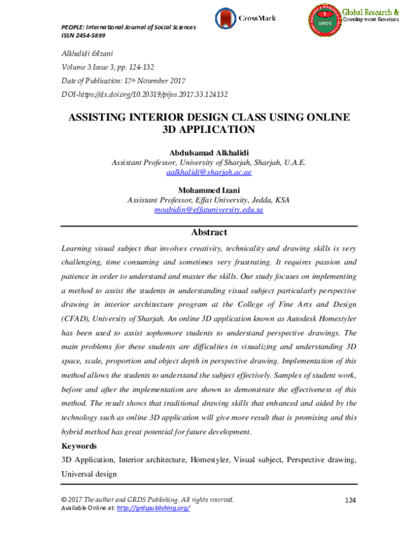 (PDF) Assisting Interior Design Class Using Online 3D Application