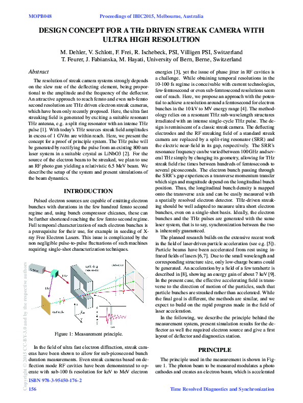 (PDF) Design Concept for a THz Driven Streak Camera With Ultra High ...