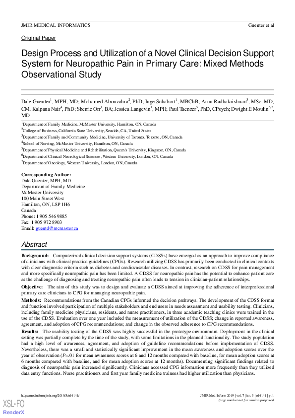 (PDF) Design, Utilization and Impact of a Novel Clinical Decision ...