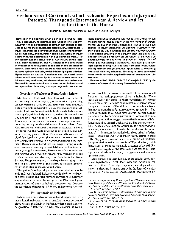 (PDF) Mechanisms of Gastrointestinal IschemiaReperfusion Injury and
