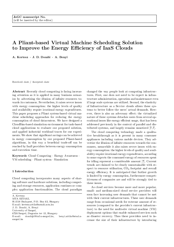 (PDF) A Pliant-based Virtual Machine Scheduling Solution to Improve the ...
