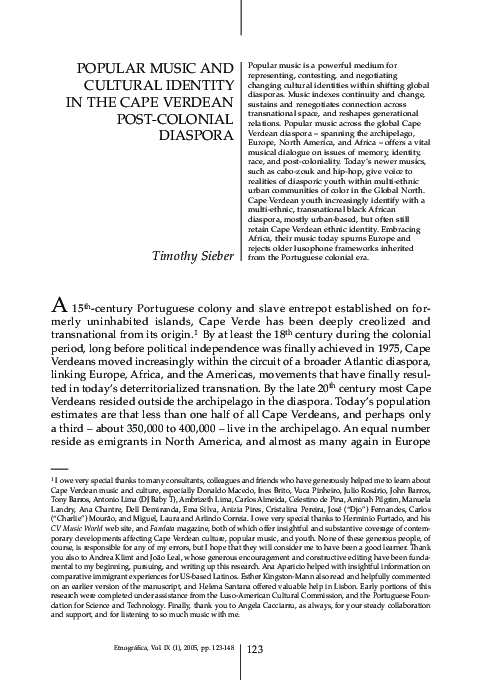 (PDF) Popular Music and Cultural Identity in the Cape Verdean Post ...