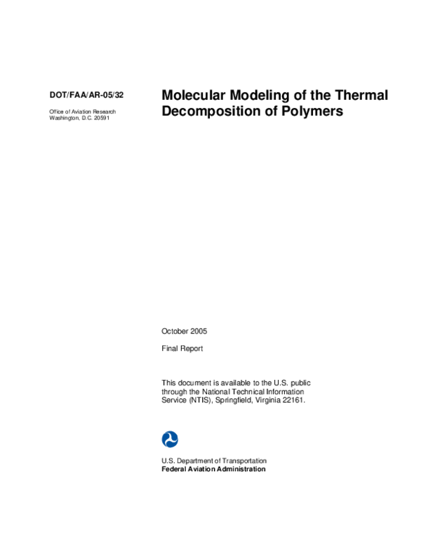 (PDF) Molecular Modeling of the Thermal Decomposition of Polymers