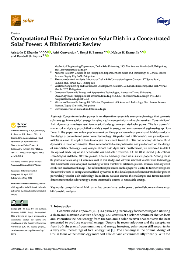 (PDF) Computational Fluid Dynamics on Solar Dish in a Concentrated ...