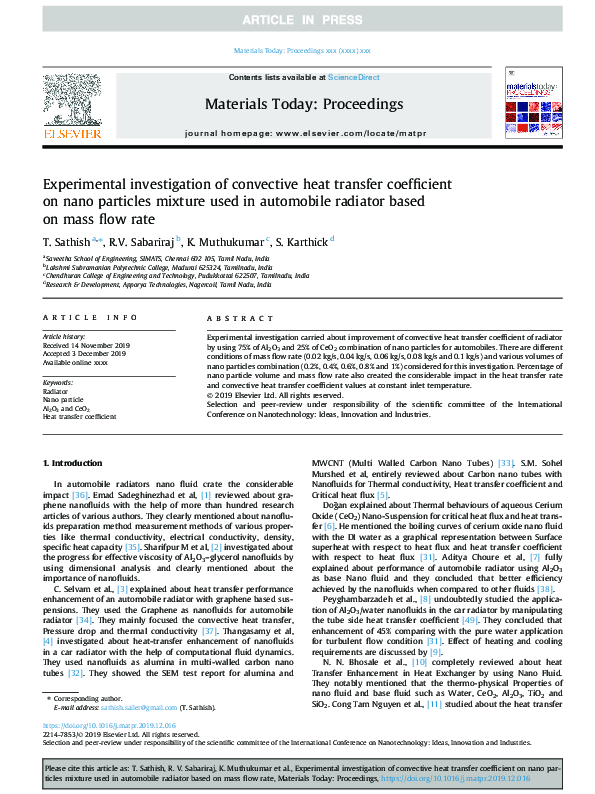 (PDF) Experimental investigation of convective heat transfer ...