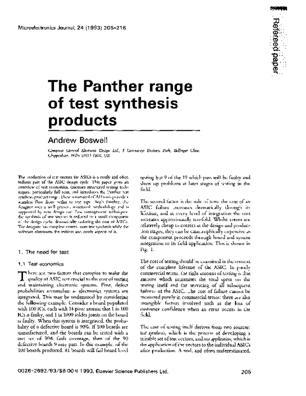 (PDF) The Panther range of test synthesis products