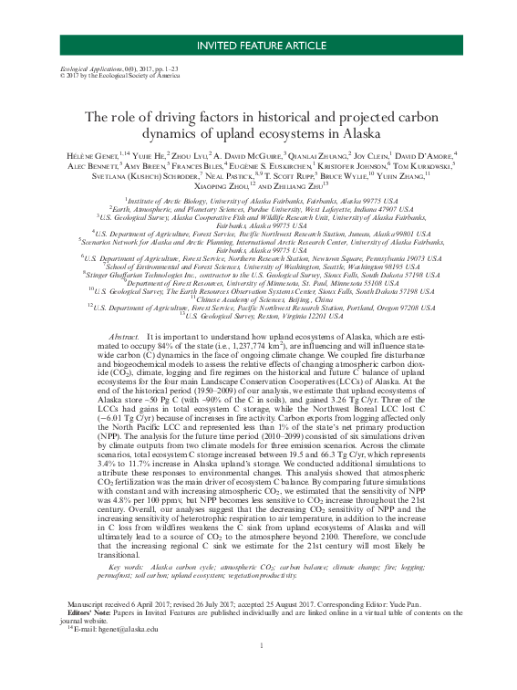 (PDF) The role of driving factors in historical and projected carbon ...