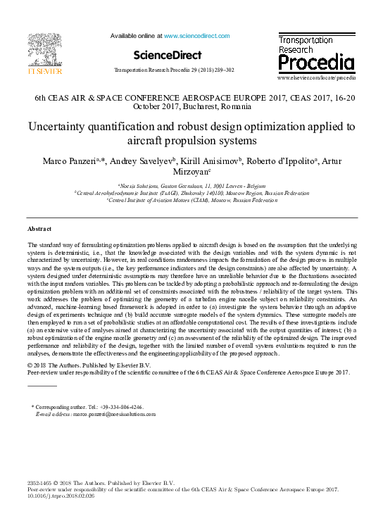 (PDF) Uncertainty quantification and robust design of aircraft ...