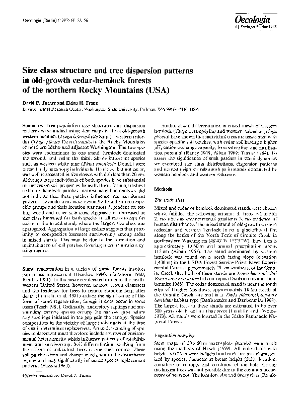 (PDF) Size class structure and tree dispersion patterns in old-growth ...