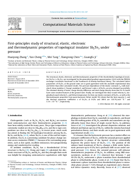 (PDF) First-principles study of the structural, elastic, electronic ...