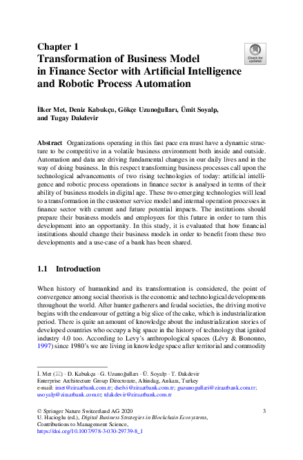 (PDF) Transformation of Business Model in Finance Sector with ...