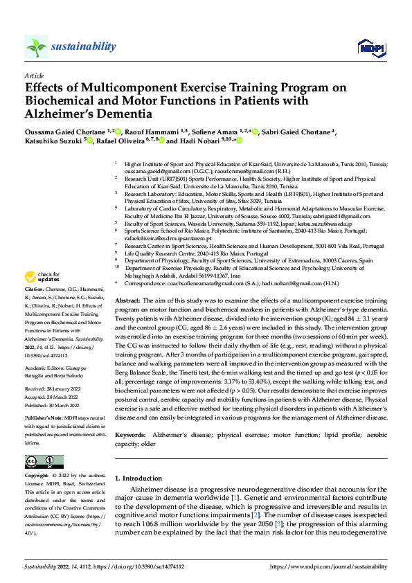 (PDF) Effects of Multicomponent Exercise Training Program on ...
