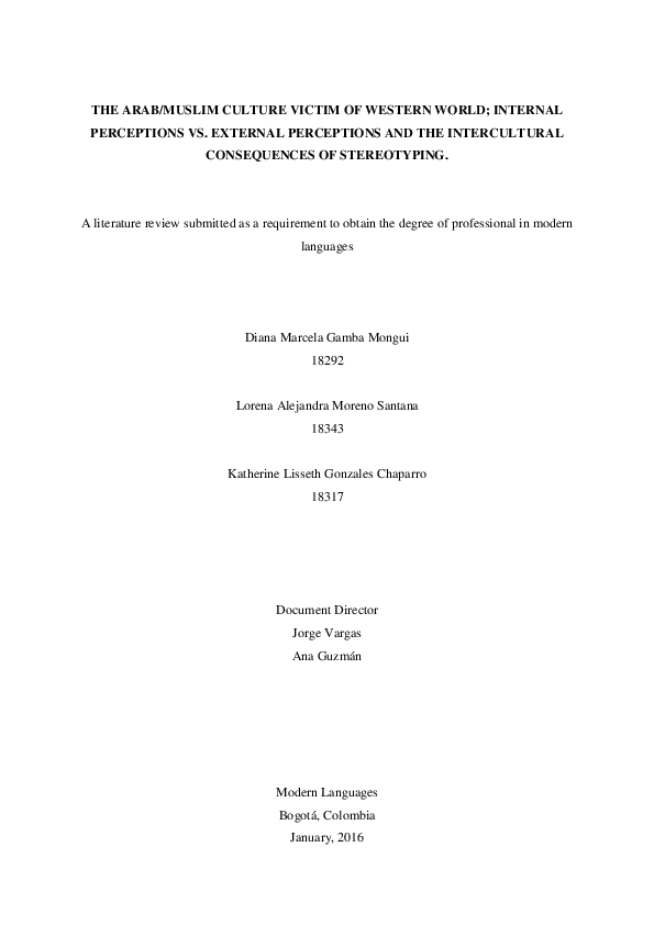 (PDF) The Arab Muslim Culture Victim of Western World Internal ...