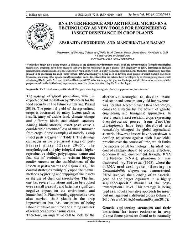 (PDF) Rna Interference and Artificial Micro-Rna Technology as New Tools ...