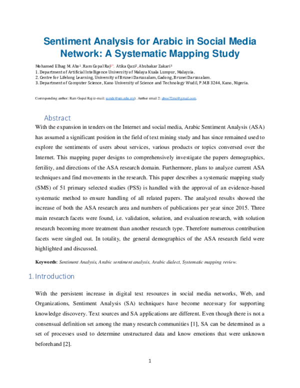 (PDF) Sentiment Analysis for Arabic in Social Media Network: A ...