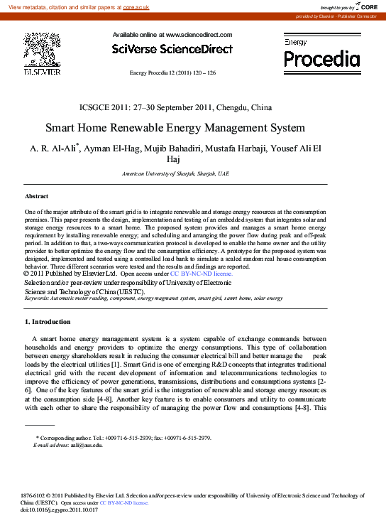 (PDF) Smart Home Renewable Energy Management System