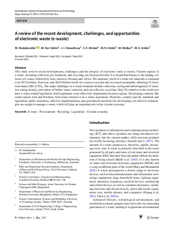 (PDF) A review of the recent development, challenges, and opportunities