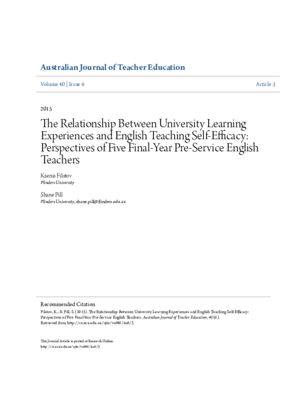 (PDF) The Relationship Between University Learning Experiences and ...
