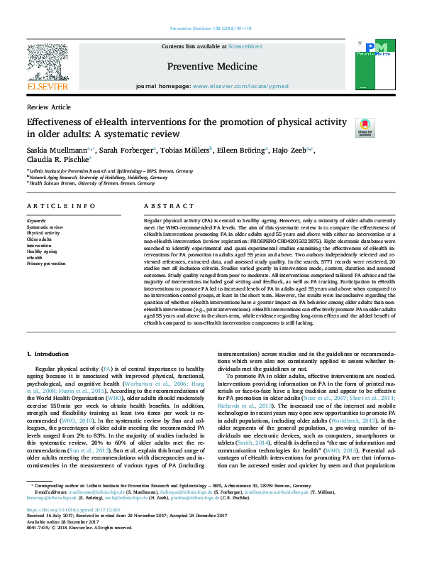 (PDF) Effectiveness of eHealth interventions for the promotion of ...