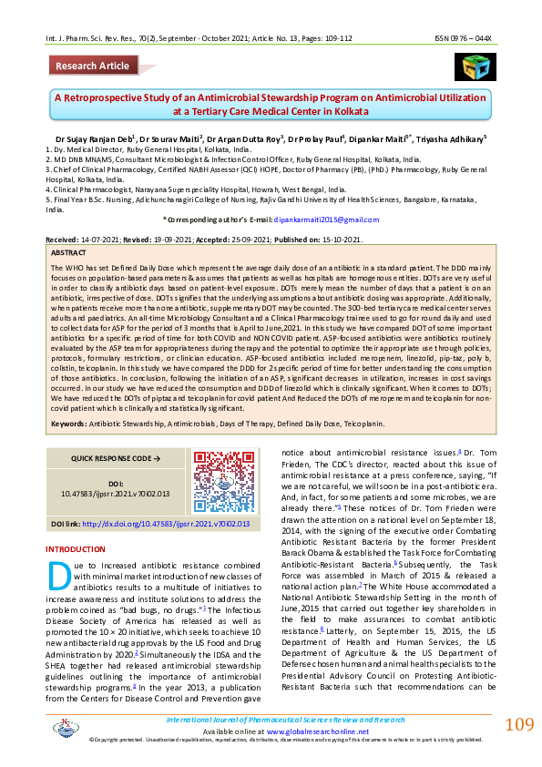 (PDF) A Retroprospective Study of an Antimicrobial Stewardship Program ...