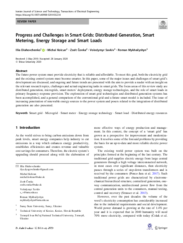 (PDF) Progress and Challenges in Smart Grids: Distributed Generation ...