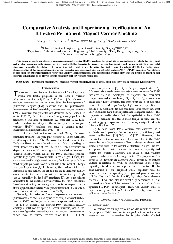 (PDF) Comparative Analysis and Experimental Verification of an ...