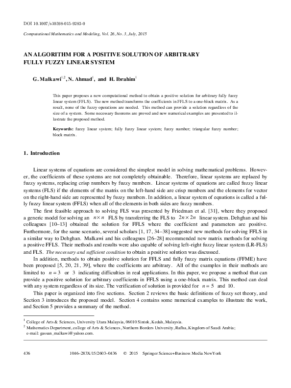 (PDF) An Algorithm for a Positive Solution of Arbitrary Fully Fuzzy ...
