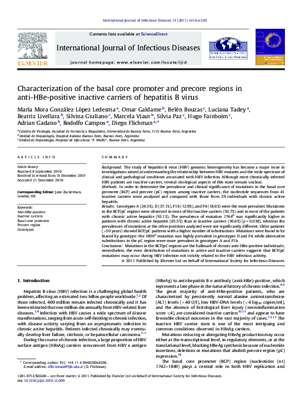 (PDF) Characterization of the basal core promoter and precore regions ...